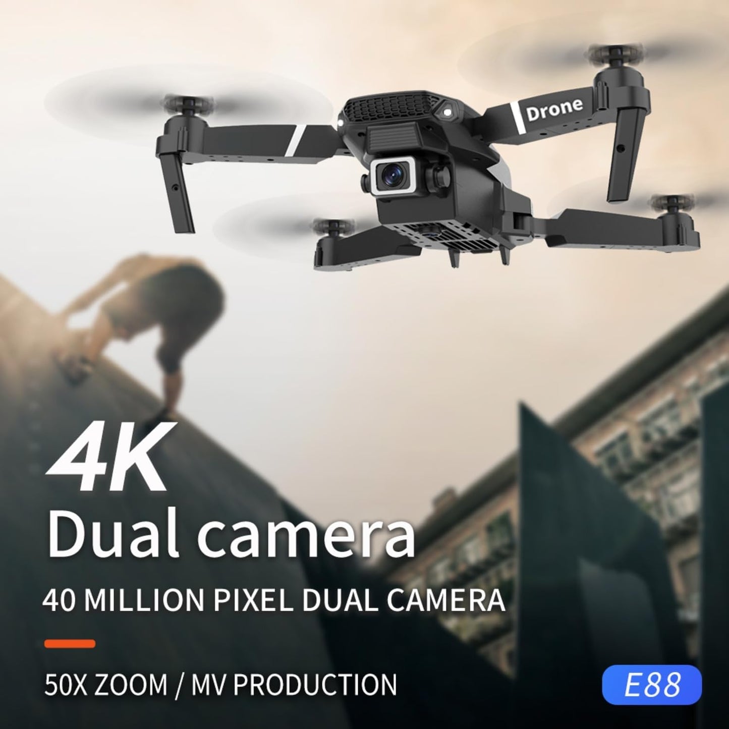 Drone E88Pro - Foldable 4K RC with Dual HD Cameras