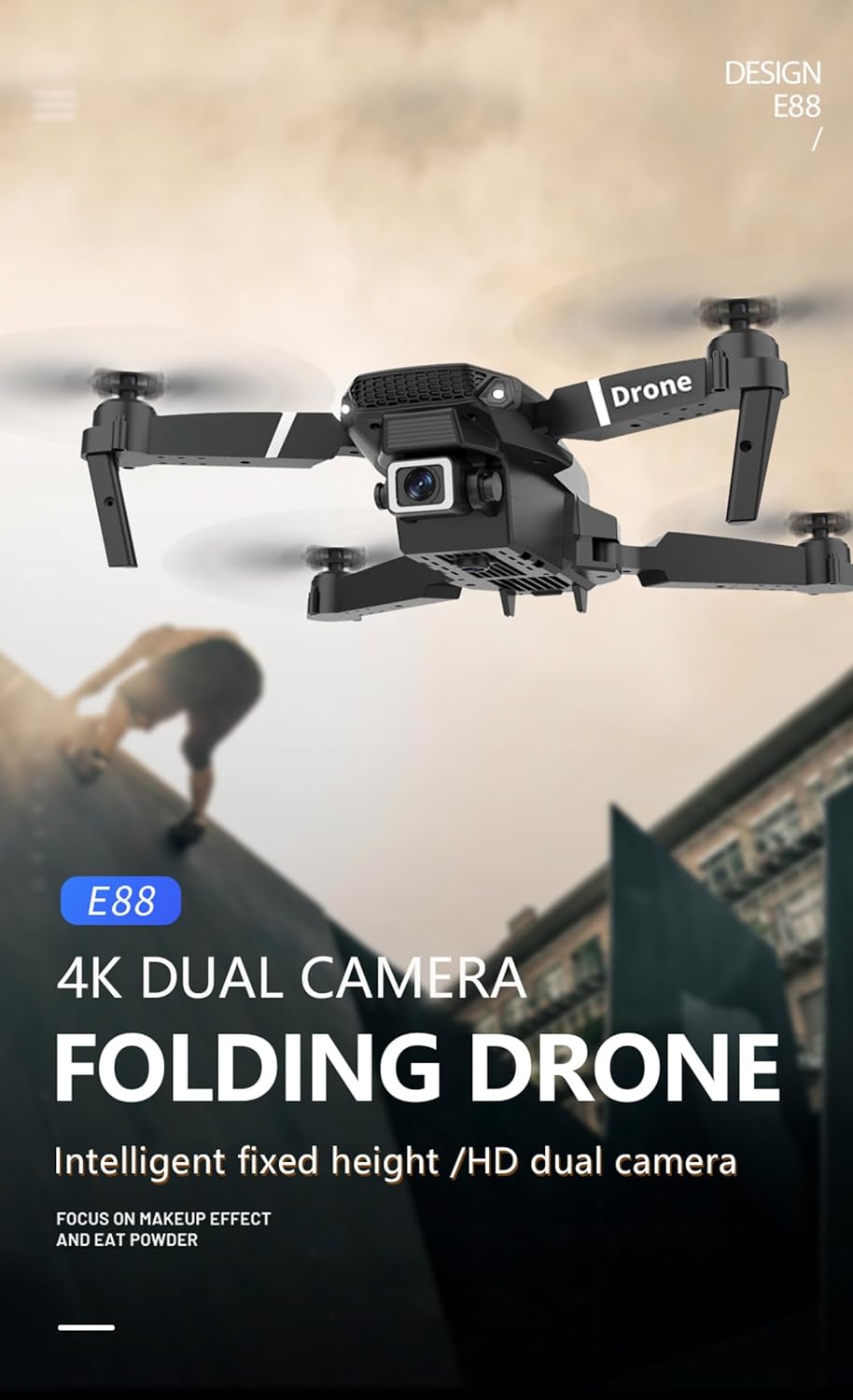 Drone E88Pro - Foldable 4K RC with Dual HD Cameras