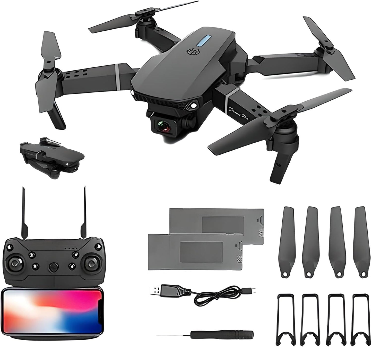 Drone E88Pro - Foldable 4K RC with Dual HD Cameras