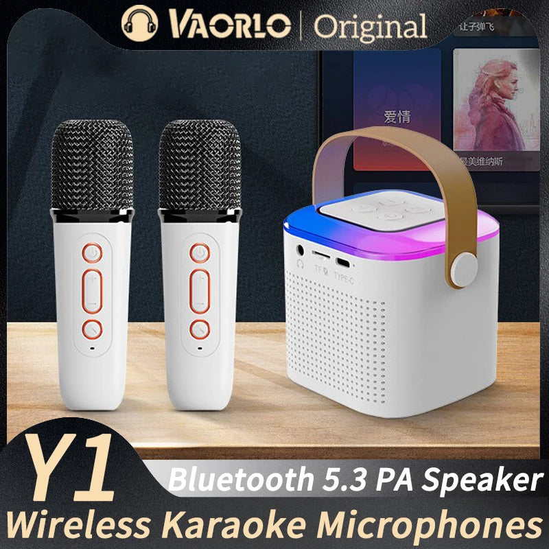 VAORLO Portable Wireless Dual Microphone Karaoke Speaker - Y1