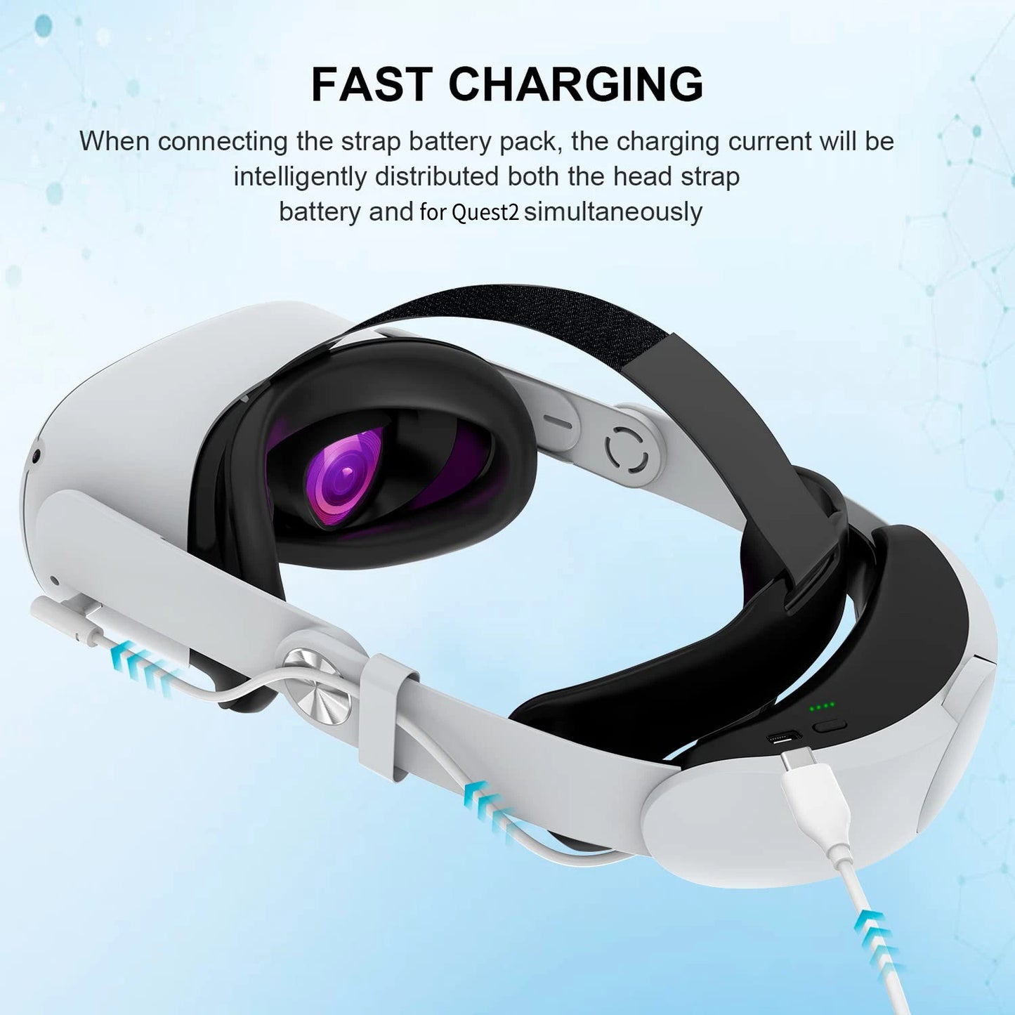 SZKOSTON Adjustable Head Strap with 10000mAh Battery for Oculus Quest 2 VR Headset | Charging Elite Strap | Accessories