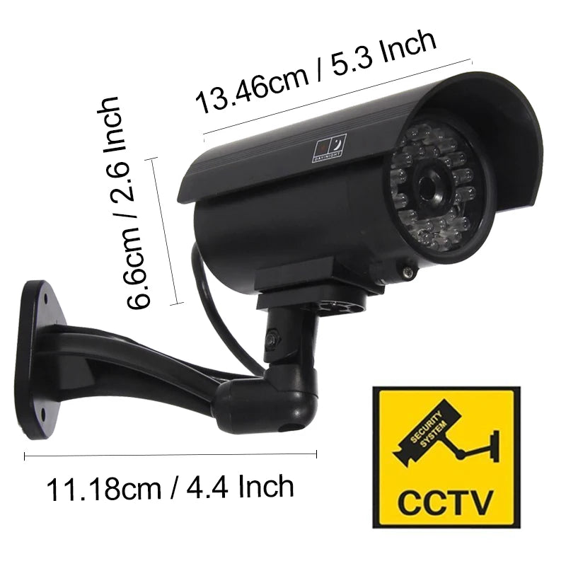 1PC Fake Dummy CameraFake Dummy Camera with Flashing Red LED with Flashing Red LED Bullet Shaped Waterproof Security CCTV Surveillance Camera For Home Outdoor Indoor