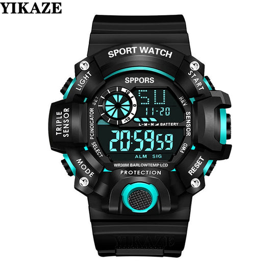 YIKAZE Men's LED Digital Sport Watch