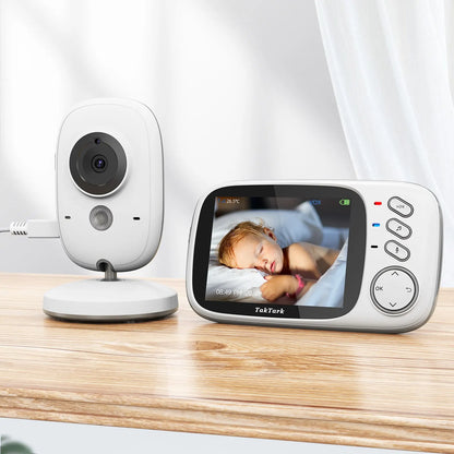 TakTark Baby Monitor | 3.2 Inch Wireless Video  | Lullabies | Auto Night Vision | Two Way Intercom | Temperature Monitoring | Babysitter