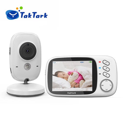 TakTark Baby Monitor | 3.2 Inch Wireless Video  | Lullabies | Auto Night Vision | Two Way Intercom | Temperature Monitoring | Babysitter