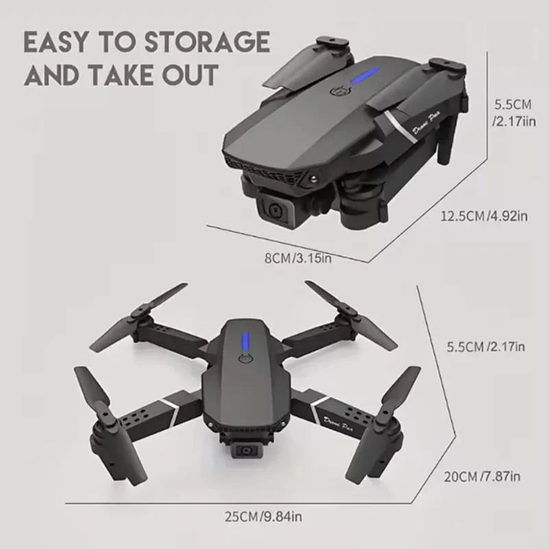 Drone E88Pro - Foldable 4K RC with Dual HD Cameras