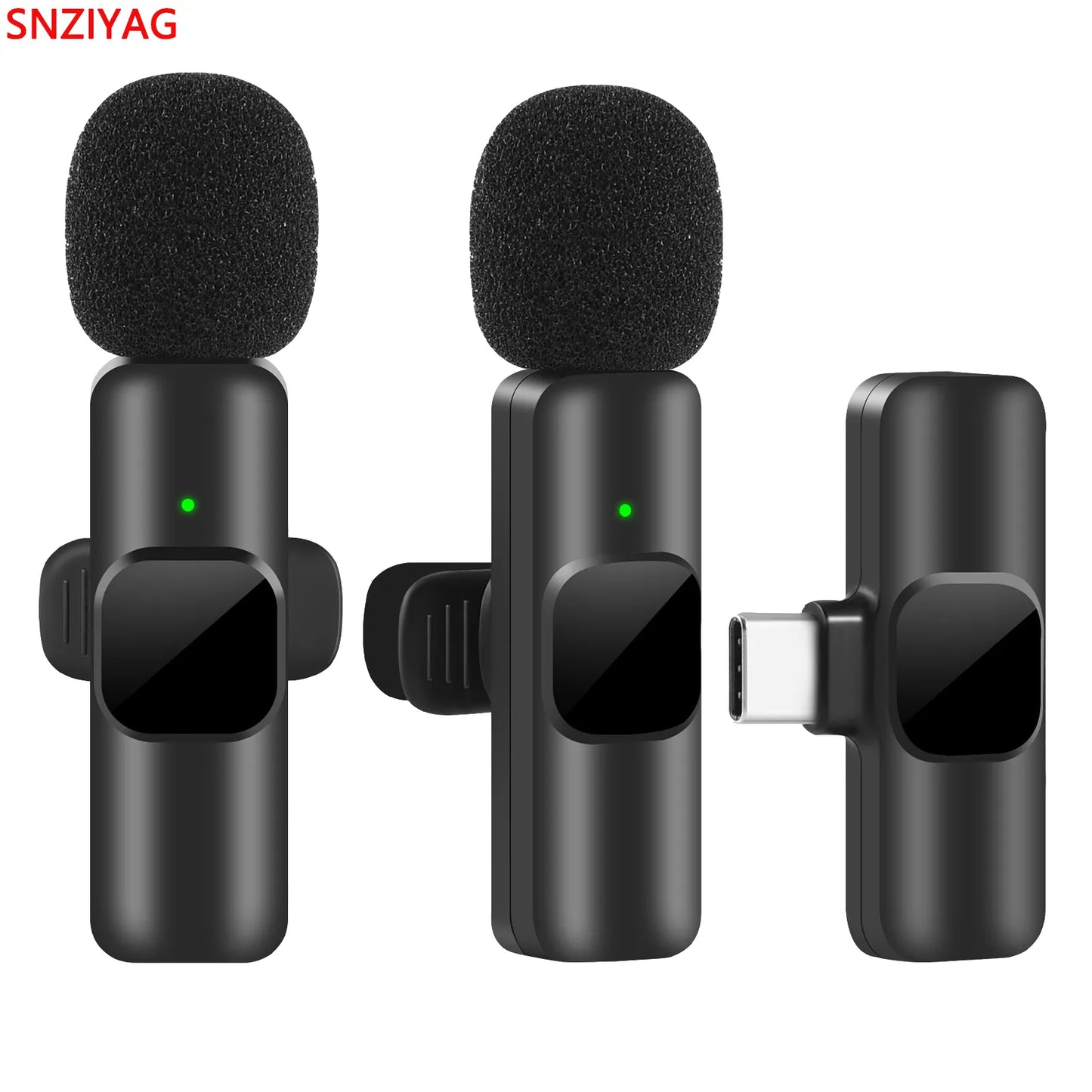 SNZIYAG New Wireless Lavalier Microphone | Portable Audio Video Recording Mic for iPhone Android | Live Game Mobile Phone Camera