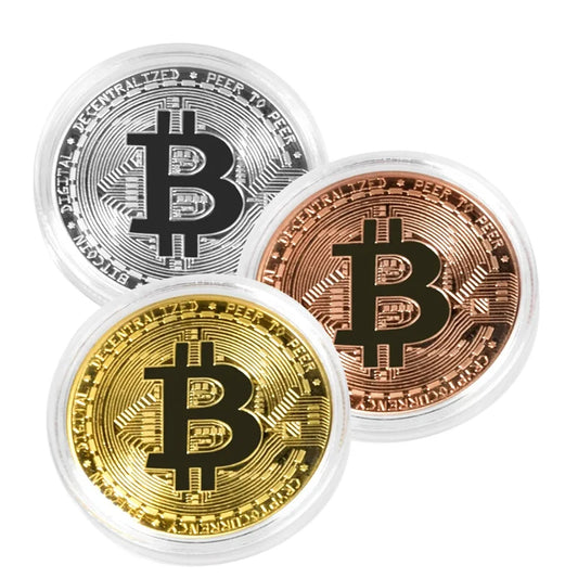 Gold Plated Bitcoin Coin Collectible Art Gift